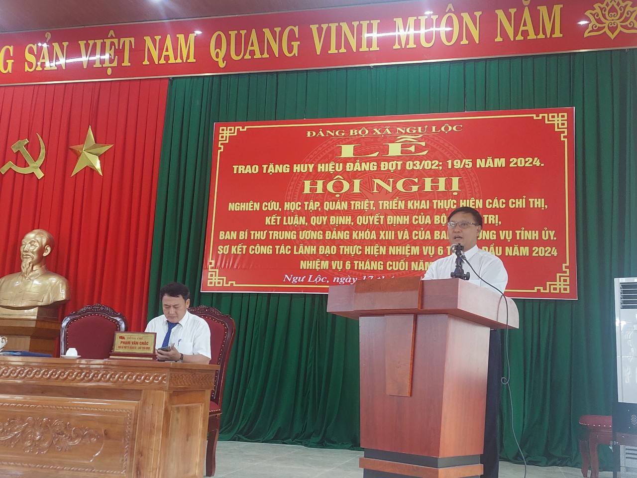Đảng bộ xã Ngư Lộc  sơ kết công tác xây dựng đảng 6 tháng đầu năm, triển khai nhiệm vụ 6 tháng cuối năm 2024